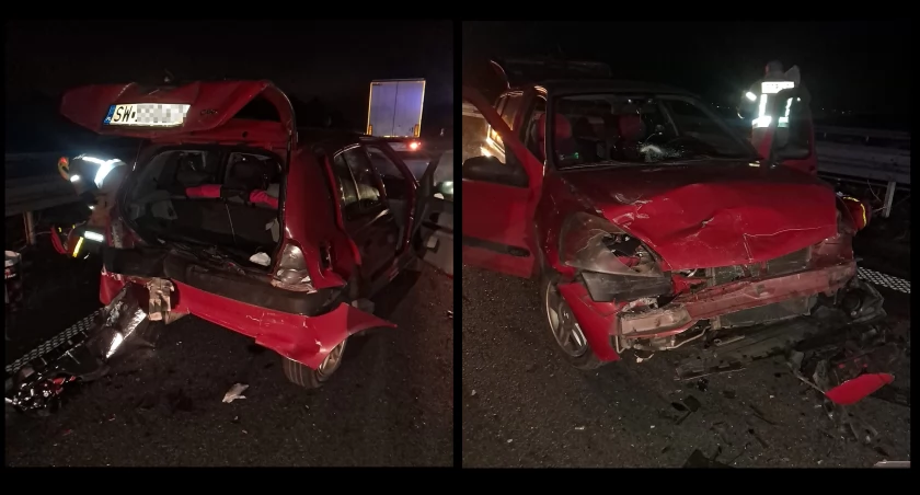 Typowe najechanie na tył z udziałem dwóch aut osobowych i ciężarówki na 160 kilometrze A4. Autostrada w kierunku Zgorzelca wciąż zakorkowana