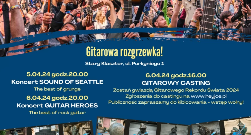 WEEKEND GITAROWYCH ATRAKCJI przed Gitarowym Rekordem Świata 5-7.04.2024! 