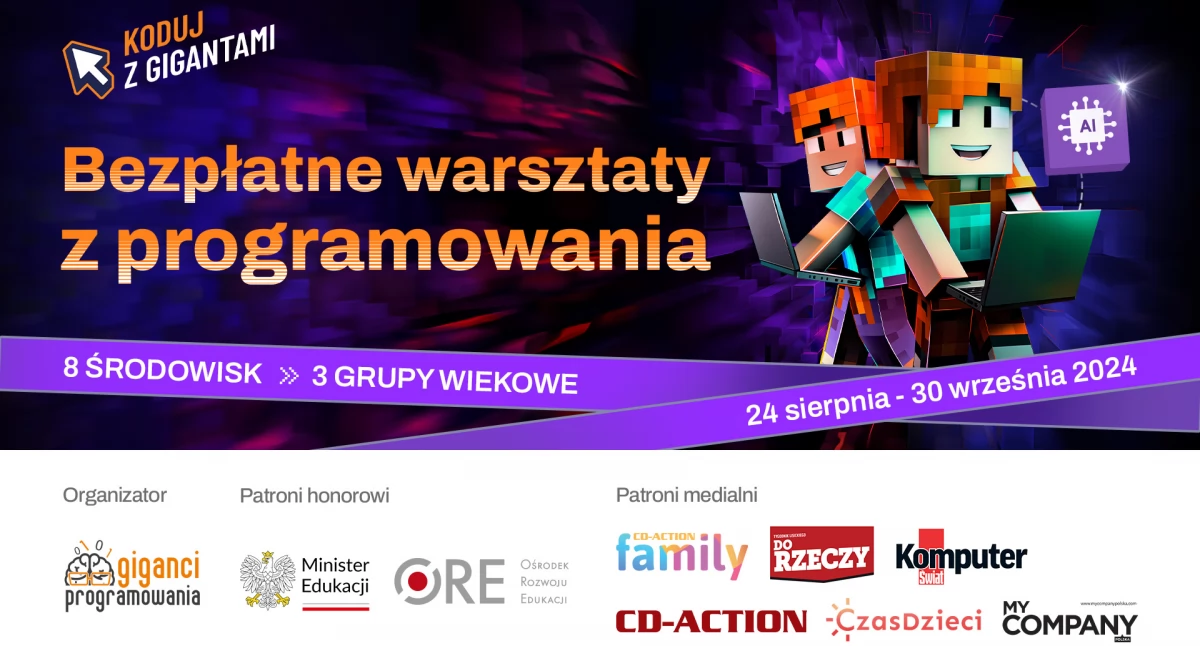 Przeżyjmy razem Cyber Przygodę w świecie sztucznej inteligencji - 15. edycja Koduj z Gigantami wystartowała!