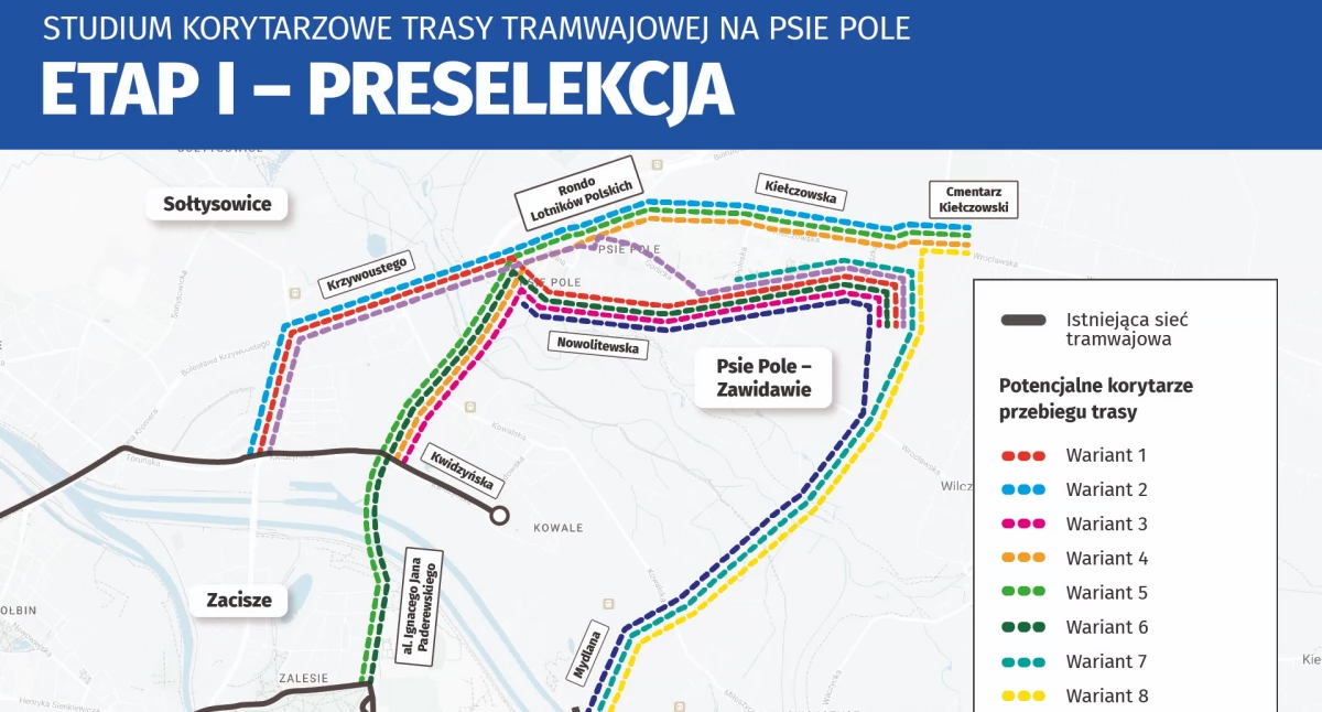 To będzie jedna z najdroższych w historii inwestycji - poznaliśmy rekomendowane warianty trasy tramwaju na Psie Pole