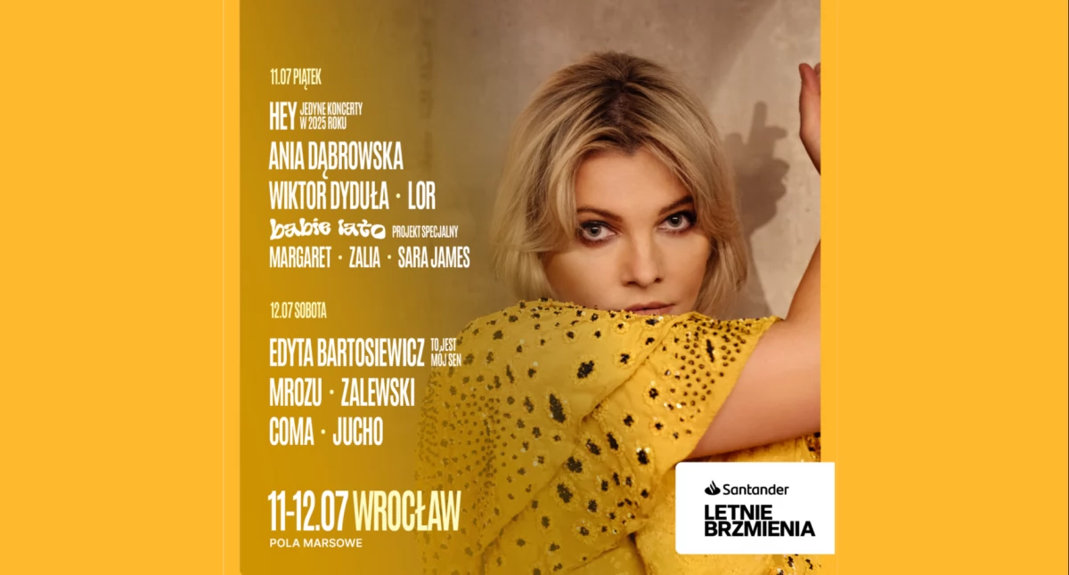 Pop, rock i orkiestrowe granie we Wrocławiu! Santander Letnie Brzmienia ogłaszają Edytę Bartosiewicz, Anię Dąbrowską, Zalewskiego i plejadę polskich gwiazd