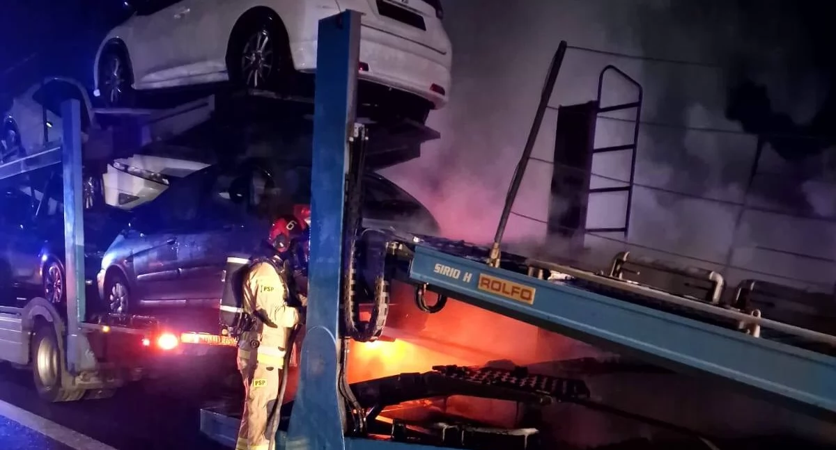 Pożar lawety na autostradzie A4 w kierunku Wrocławia