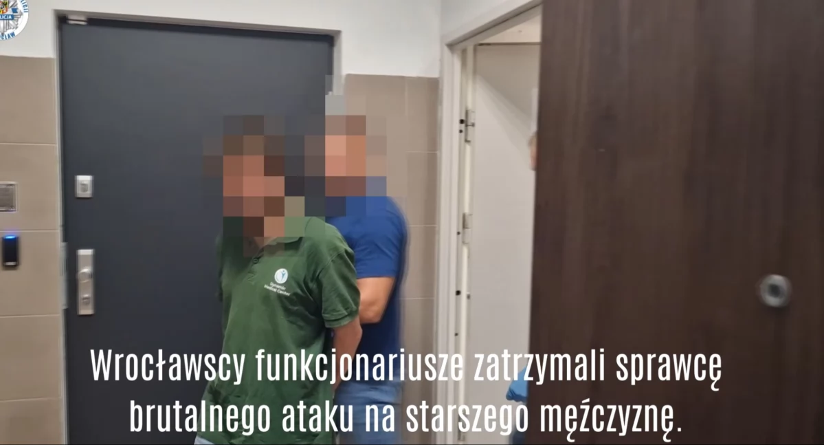 Wrocławscy policjanci zatrzymali sprawcę brutalnego ataku na starszego mężczyznę