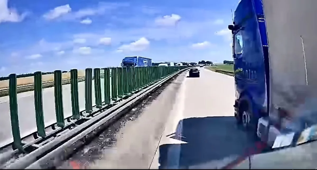 Pijany kierowca spowodował groźne zdarzenie na A4 pod Wrocławiem. Miał blisko 3 promile. FILM