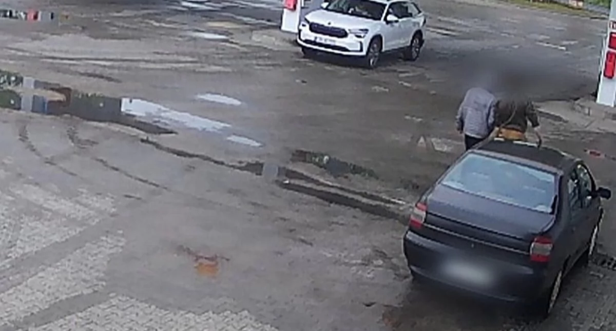 Zamaskowany bandyta z siekierą napadł na stację paliw. Po rabunku przemalował auto, by zatrzeć ślady