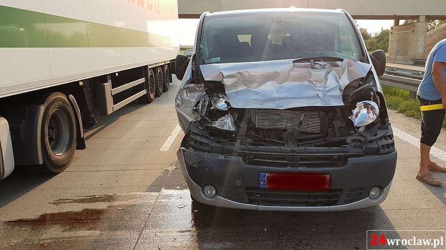 Zderzenie na autostradzie A4 pod Wrocławiem