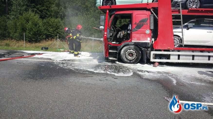 Pożar ciężarówki na A4