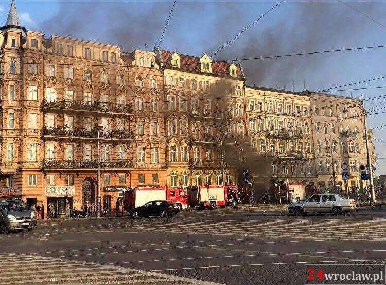 Pożar piwnicy na Placu Bema