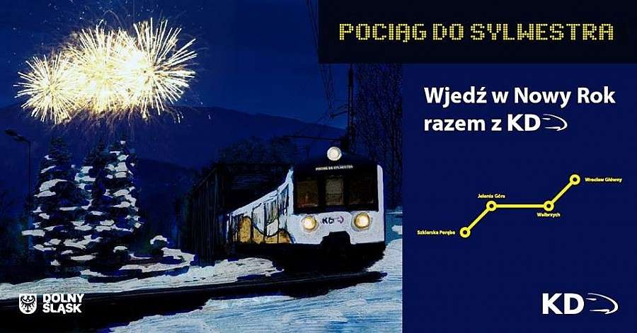 Sylwestrowy pociąg Kolei Dolnośląskich pojedzie do Szklarskiej Poręby