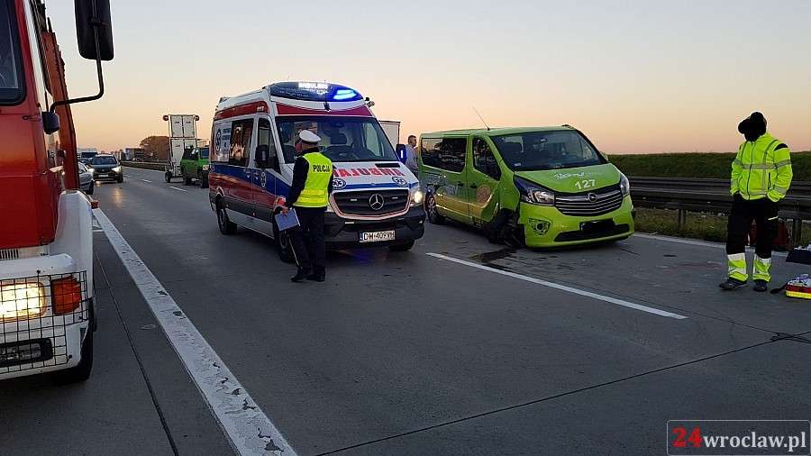 Wypadek na A4 w okolicach Kątów Wrocławskich