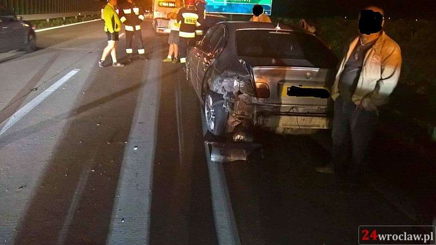 Zderzenie 5 samochodów na autostradzie A4