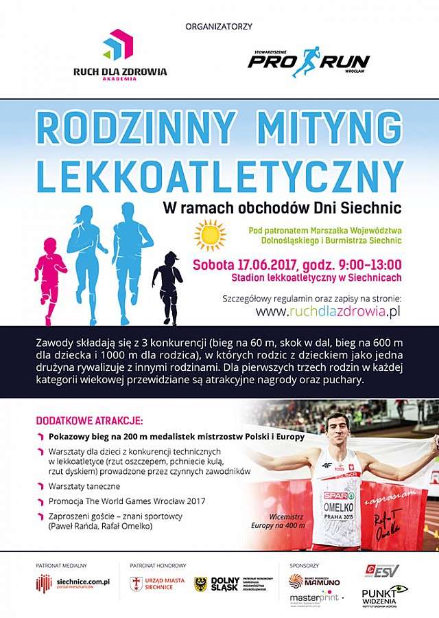 Rodzinny mityng lekkoatletyczny w ramach obchodów Dni Siechnic