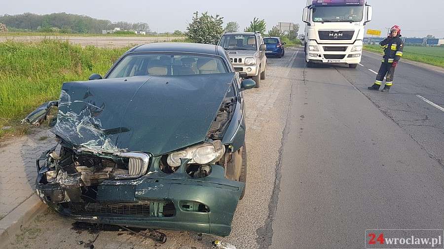 Zderzenie przy zjeździe z autostrady A4 pod Wrocławiem