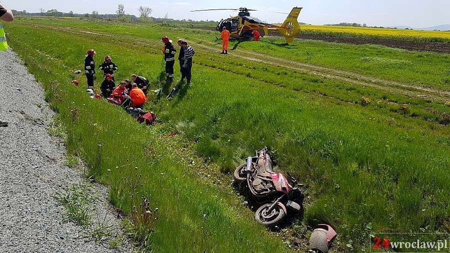 Dwie osoby ranne po wypadku motocykla