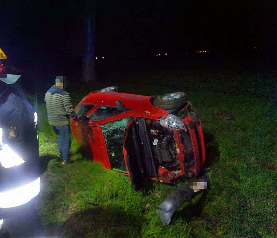 Dachowanie po zderzeniu z sarną