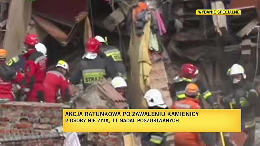Groźna sytuacja podczas akcji ratunkowej na gruzowisku w Świebodzicach