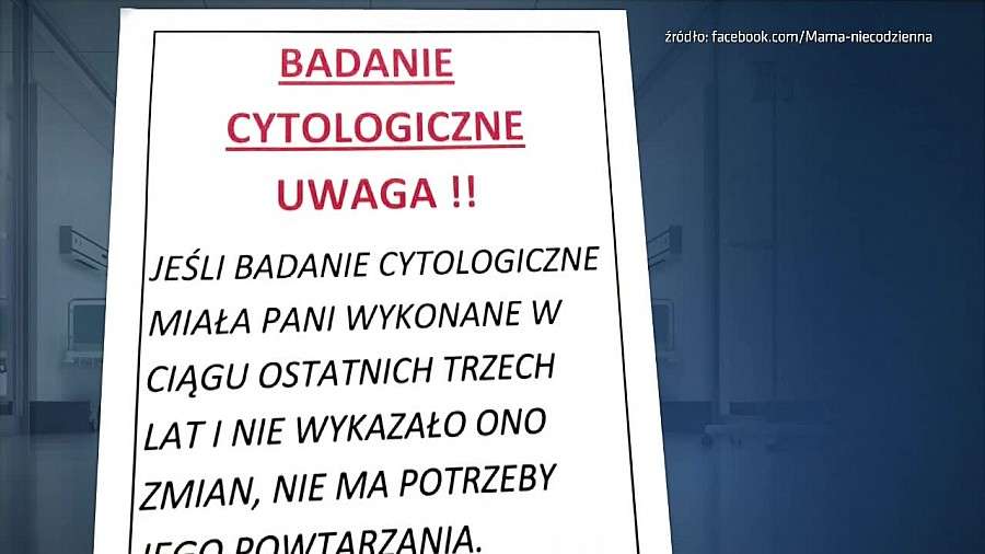 Przychodnia w Opolu dezinformuje pacjentki w kwestii cytologii? NFZ bada sprawę kuriozalnej wywieszk