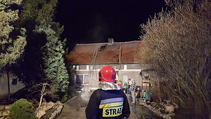 Nocny pożar w Maniowie 