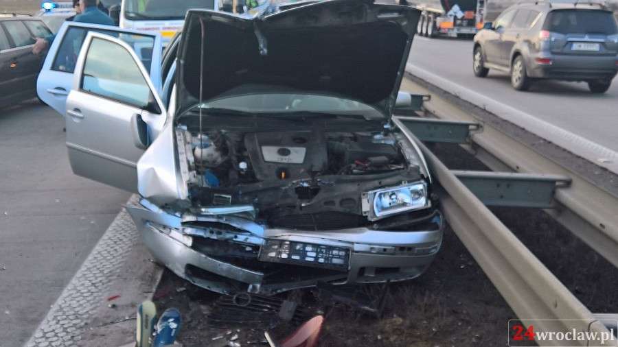 Na autostradzie A4 pod wrocławiem zderzyło się 6 aut