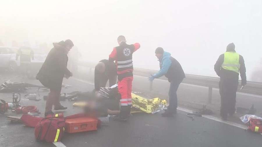 Dwa karambole na autostradzie A1. 63 auta rozbite, ponad 20 rannych, 5 w stanie ciężkim