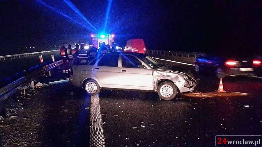 Wypadek na autostradzie pod Wrocławiem