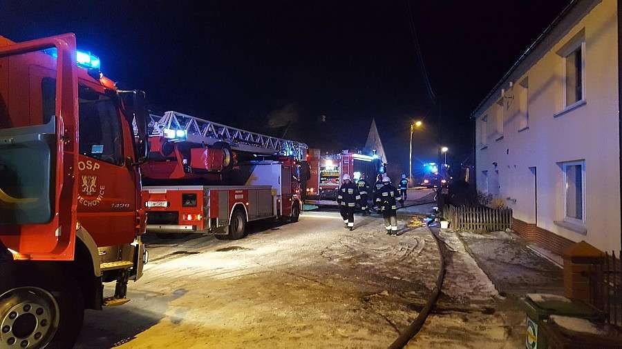 Pożar domu jednorodzinnego pod Wrocławiem