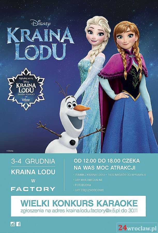Kraina Lodu czeka na dzieci w Factory od soboty