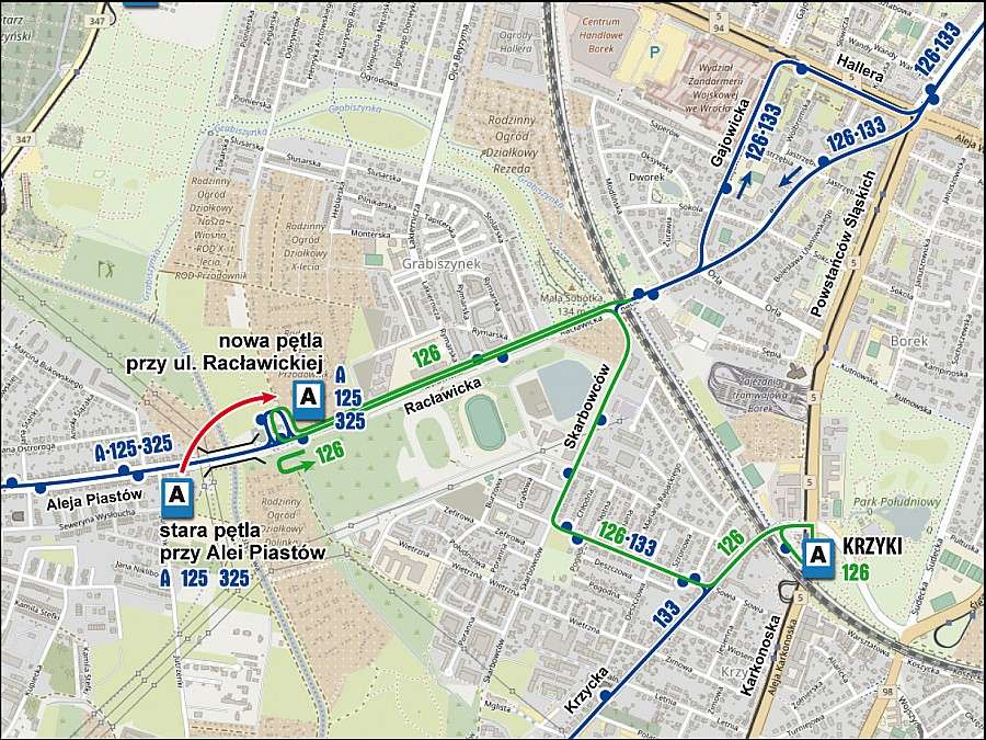 Zmiany w kursowaniu autobusów linii A, 125, 126 i kursów nocnych linii 247 i 251