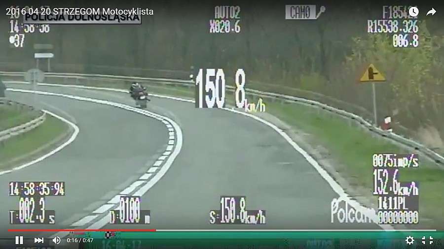 Pirat drogowy na motocyklu (video)