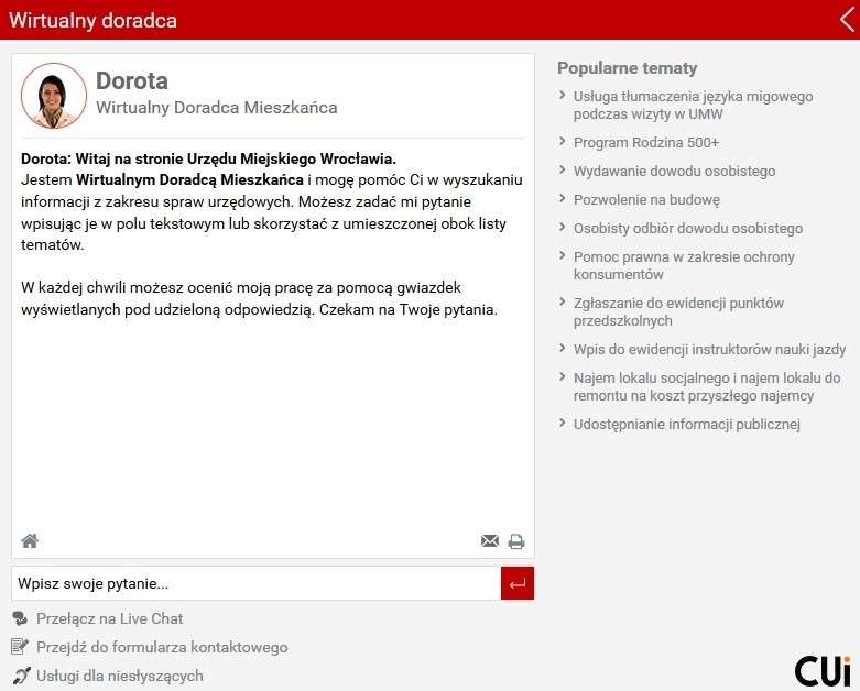 Wirtualny doradca mieszkańca 