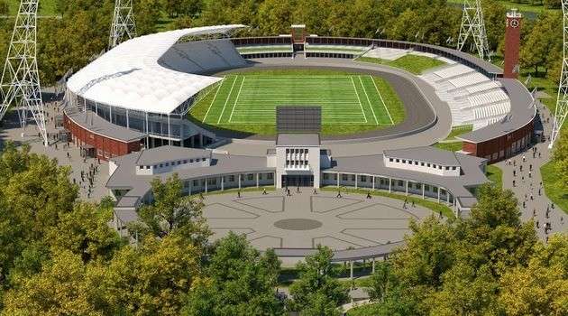 Wizytacja przebudowywanego Stadionu Olimpijskiego