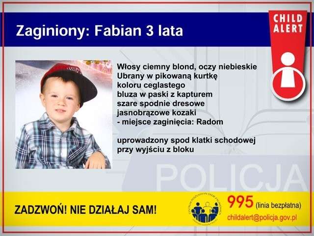 Policja poszukuje porwanego 3-latka !