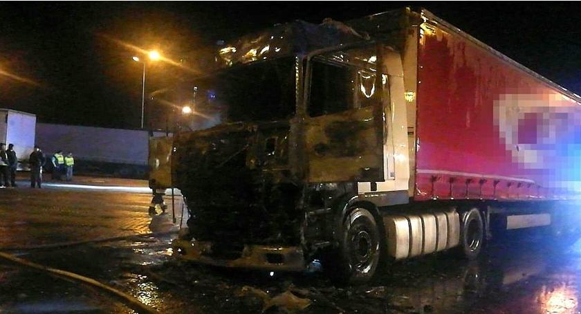 Pożar ciężarówki na A4