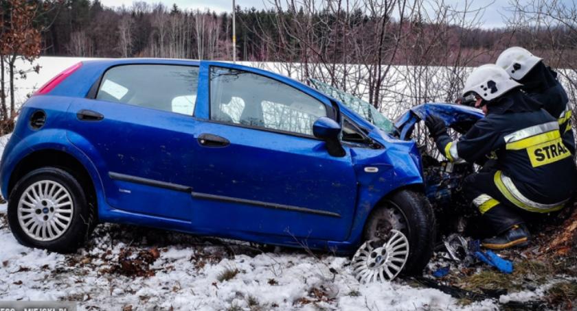 Straciła panowanie nad pojazdem i uderzyła w drzewo