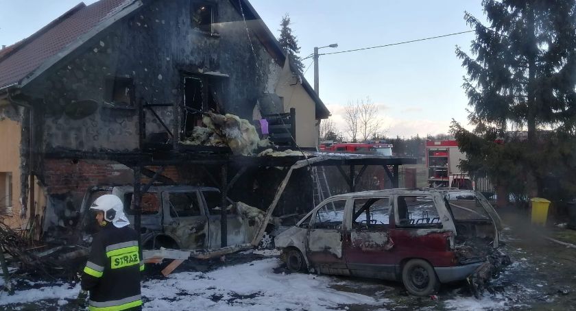 Pożar domu w Krzyżowicach