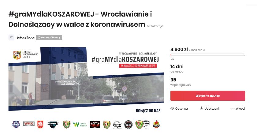 #graMYdlaKOSZAROWEJ, czyli charytatywna zrzutka na szpital