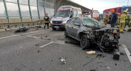 Groźny wypadek na AOW przed węzłem Wrocław Lotnisko.&hellip;