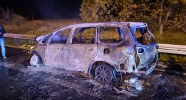 Pożar osobówki na A4 w kierunku Katowic