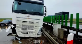 Dwie kolizje z udziałem kilku ciężarówek na A4 tuż przed węzłem Kąty Wrocławskie. Sprawca jednej z nich uciekł