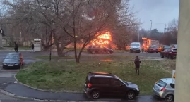 Pożar przyczepy kempingowej na Gądowie Małym. FILM