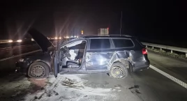 Groźna nocna kolizja na 118 kilometrze A4. Oba pasy autostrady były zablokowane