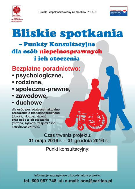 Caritas utworzył Punkty Konsultacyjne dla osób niepełnosprawnych