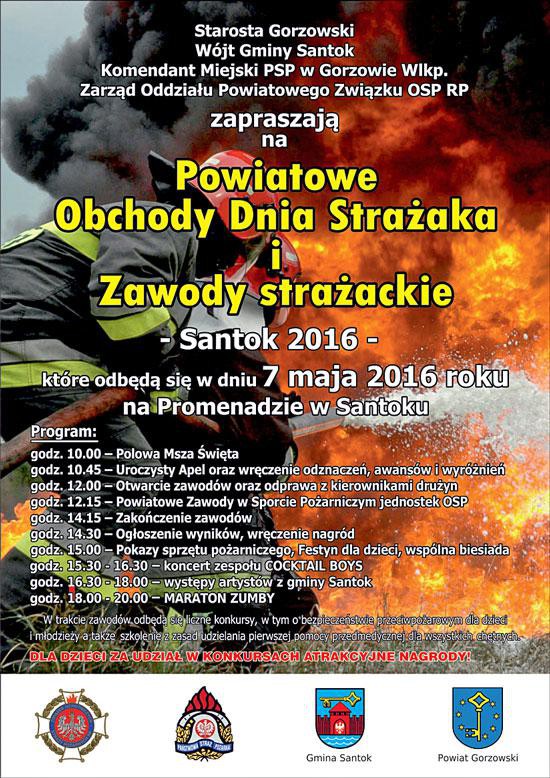 Powiatowe obchody Dnia Strażaka w Santoku 7 maja
