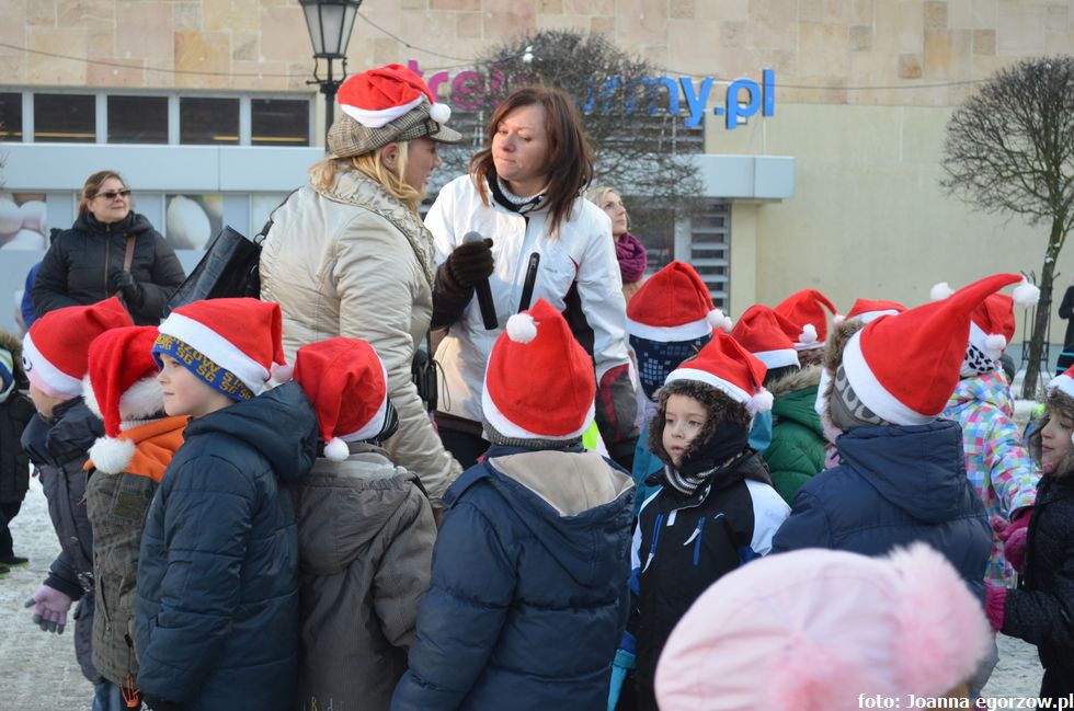 Dzieci z gorzowskich przedszkoli ozdobiły choinki na Starym Rynku