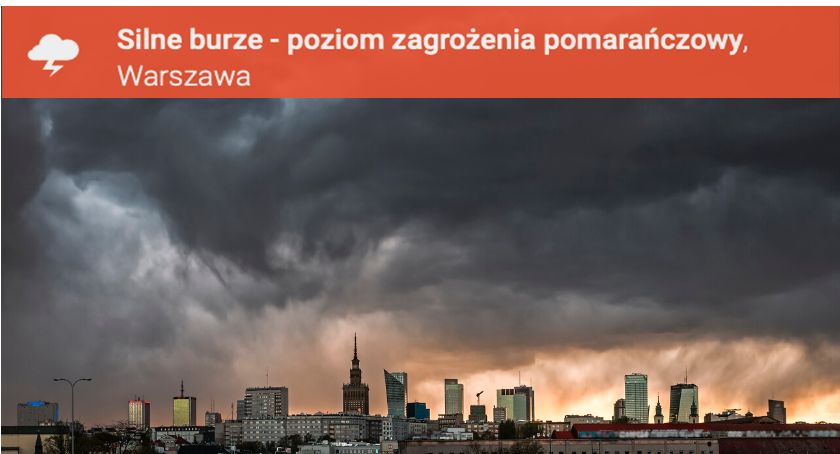 Komunikat alarmowy: Silne burze w Warszawie i okolicach. Pogoda na weekend