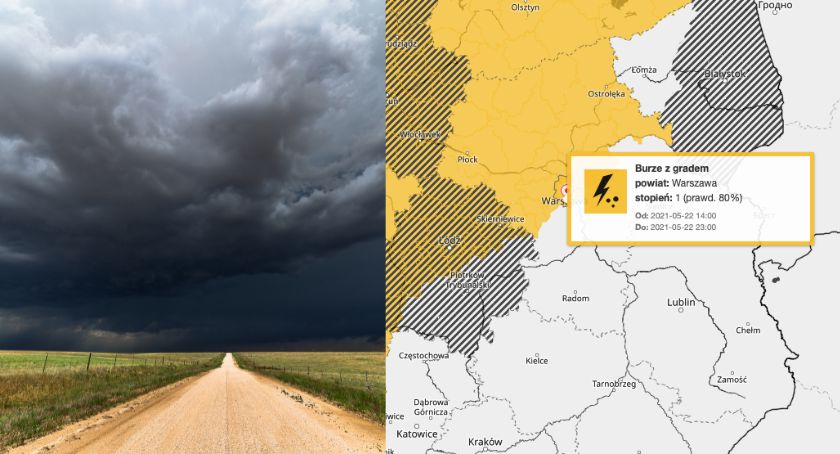 IMGW: Alert pierwszego stopnia — burze z gradem