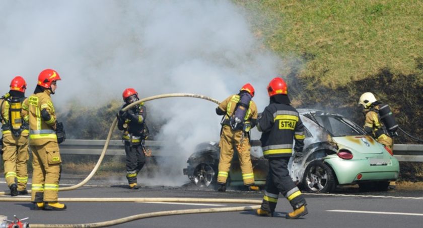 Pożar samochodu na S7