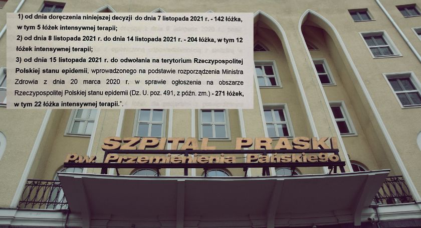 Szpital Praski staje się szpitalem covidowym. Odwołane zabiegi i planowe przyjęcia