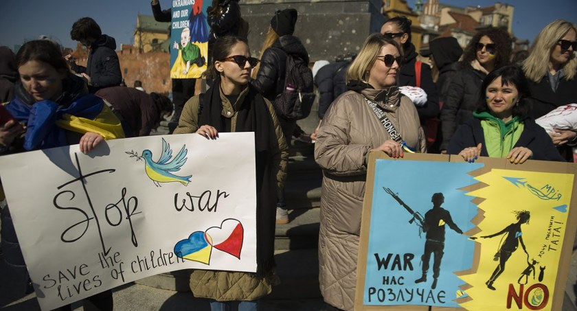 Protest matek z Ukrainy. „Świecie pomóż naszym dzieciom”