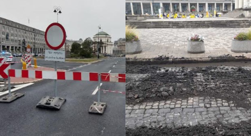 Podczas remontu pl. Trzech Krzyży odkryto historyczny bruk i tory tramwajowe